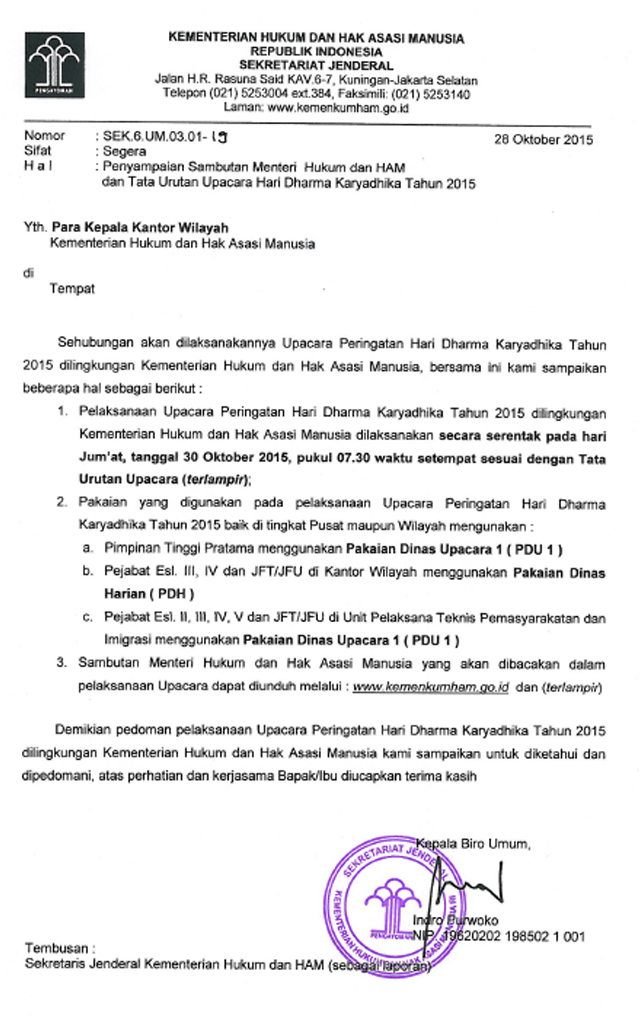 surat kanwil hdkd 2015